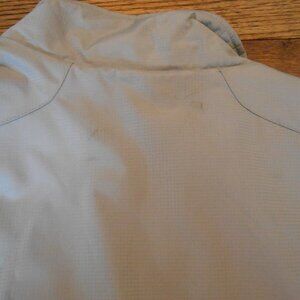 Izod Men’s Full Zip Vest Size Large Beige With Pockets Gray Fleece Lined